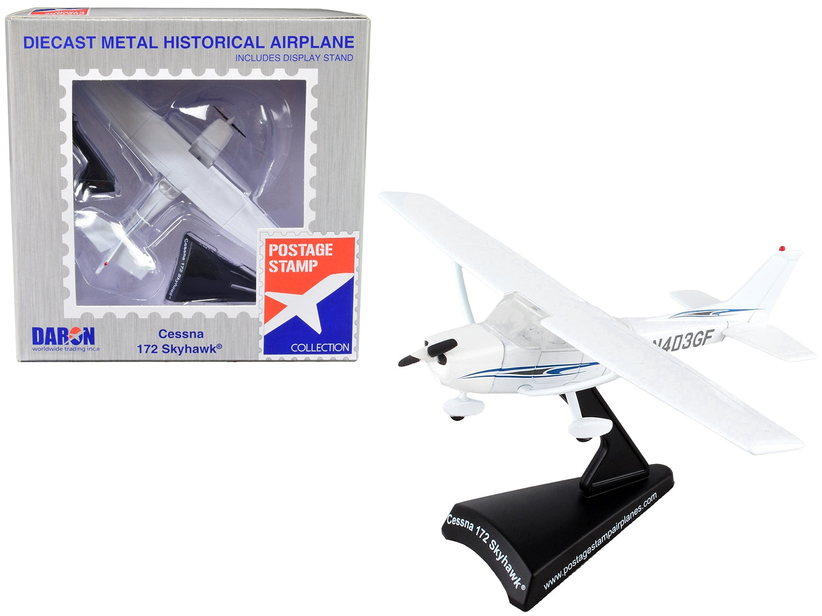 Cessna 172 Skyhawk Light Aircraft "N403GF" White 1/87 (HO) Diecast Model Airplane by Postage Stamp - Premium Cessna from Postage Stamp - Just $45.99! Shop now at Rapidvehicles