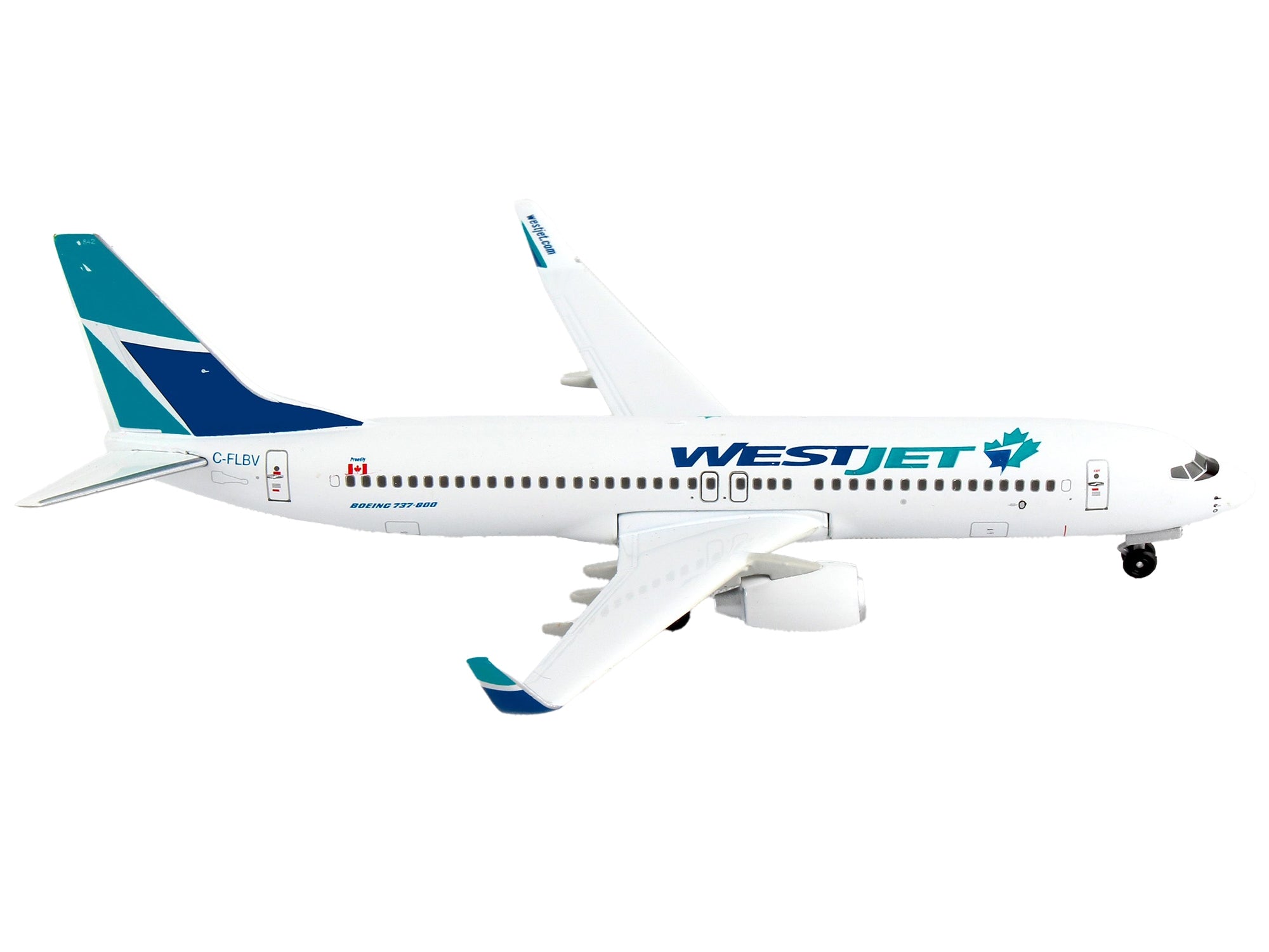 Boeing 737 Next Generation Commercial Aircraft "WestJet Airlines - Maple Leaf Logo Livery" 1/300 Diecast Model Airplane by Postage Stamp - Premium Boeing from Postage Stamp - Just $45.99! Shop now at Rapidvehicles