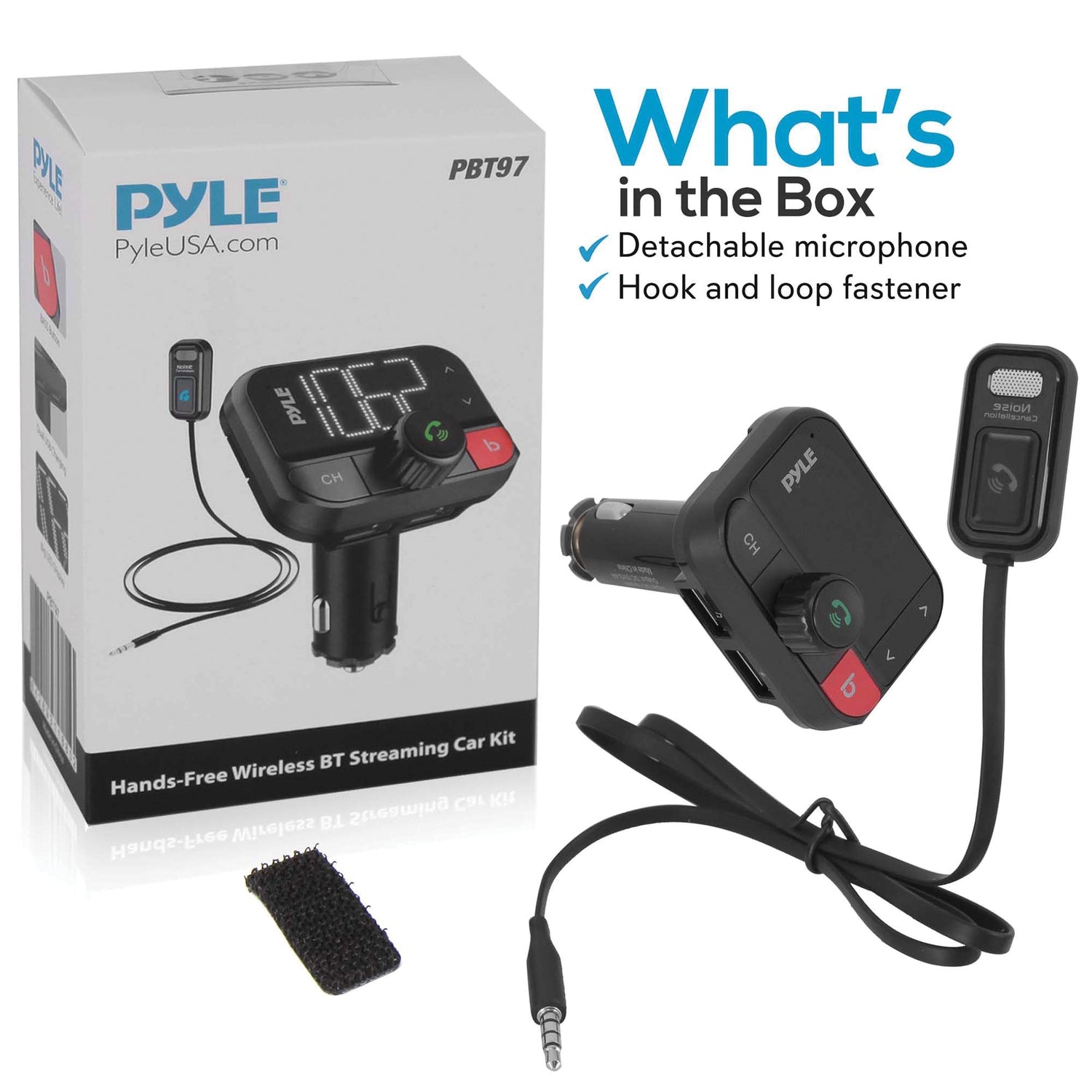 Pyle PBT97 Bluetooth-Streaming FM Transmitter Adapter with Detachable Microphone - Premium Car Audio Accessories from PYLE(R) - Just $39.99! Shop now at Rapidvehicles