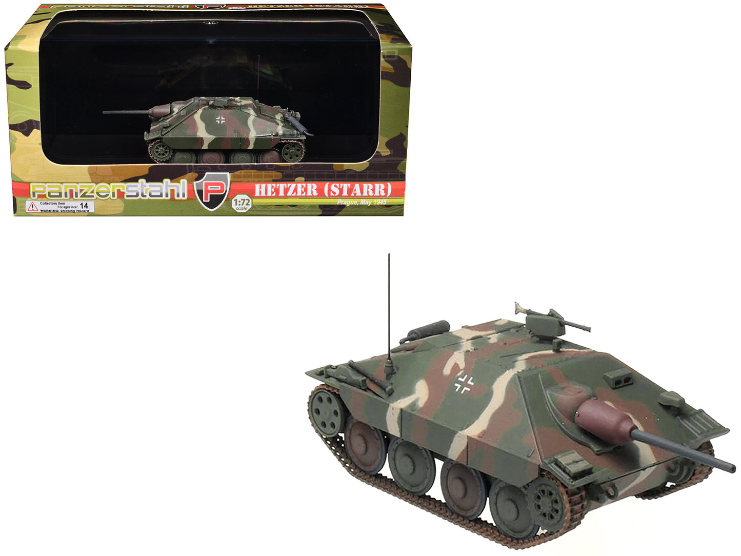 Hetzer (Starr) Tank Destroyer "Prague" (1945) German Army 1/72 Diecast Model by Panzerstahl
