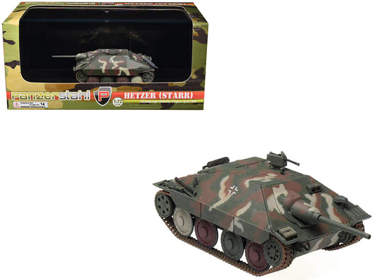 Hetzer (Starr) Tank Destroyer "Kampfgruppe Milowitz Prague" (1945) German Army 1/72 Diecast Model by Panzerstahl free shipping USA