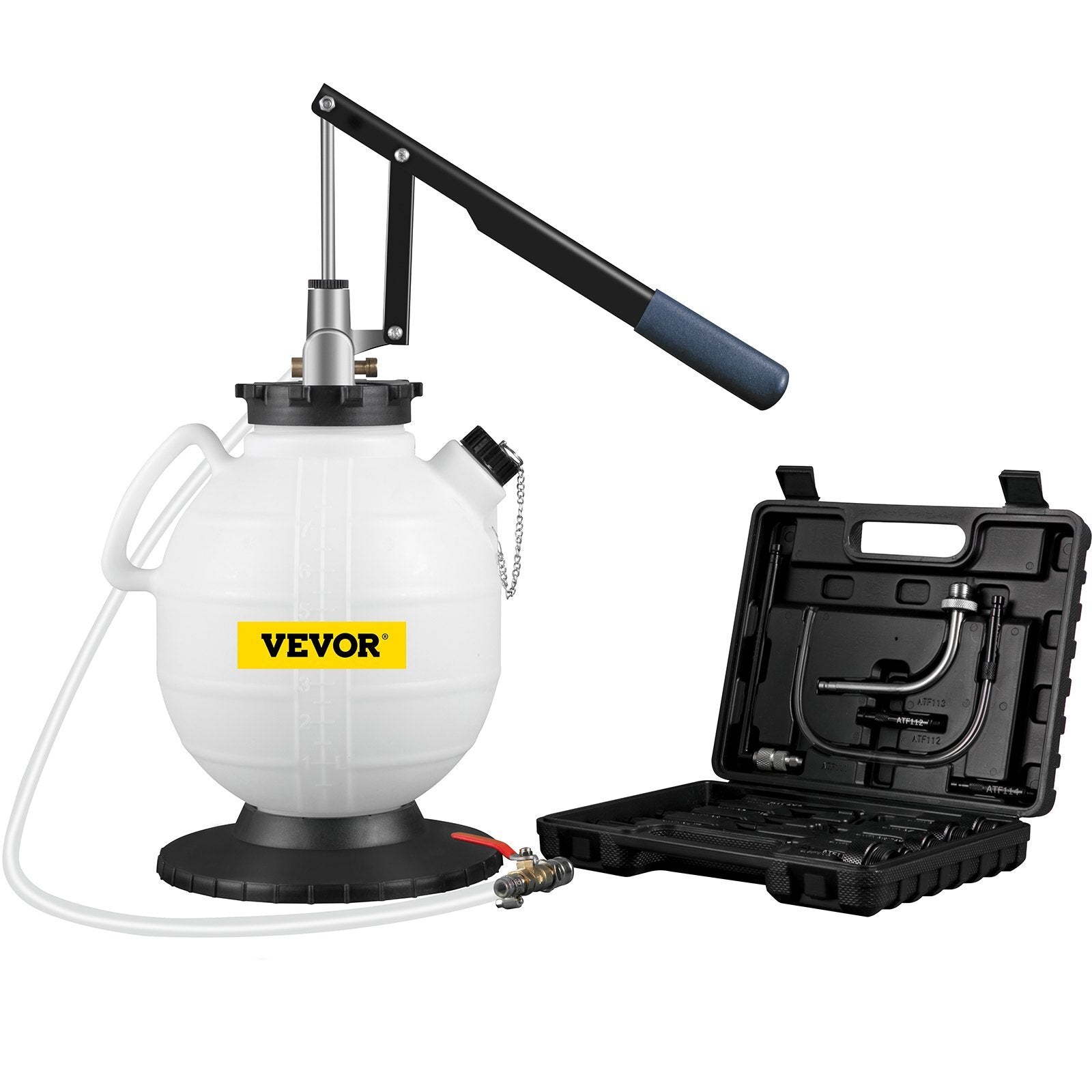 VEVOR Transmission Fluid Pressure Bleeder, 7.5L Large Capacity Transmission Oil Replacement Tool Set with 15 PCS ATF Filler Adapters, Transmission Oil Replacement Kit for Most Cars with Pressure Gauge - Premium Fluid Evacuator from VEVOR - Just $94.24! Shop now at Rapidvehicles