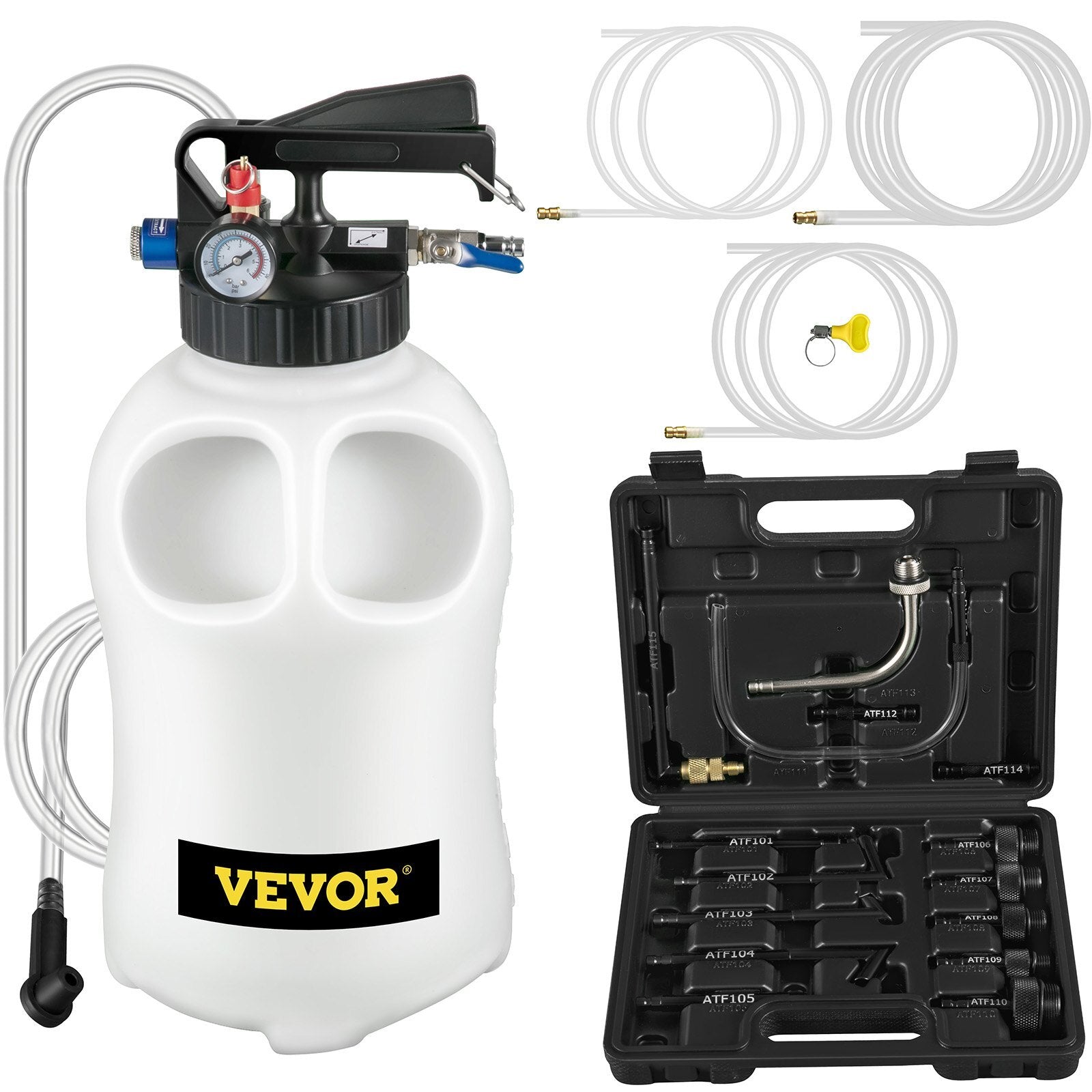 VEVOR Transmission Fluid Pump 2 Way Manual ATF Refill System Dispenser, Oil and Liquid Extractor 10 Liter Large Capacity, Automatic Transmission Fluid Pump Tool Set with 14 Pieces ATF Filler Adapters - Premium Fluid Evacuator from VEVOR - Just $83.99! Shop now at Rapidvehicles