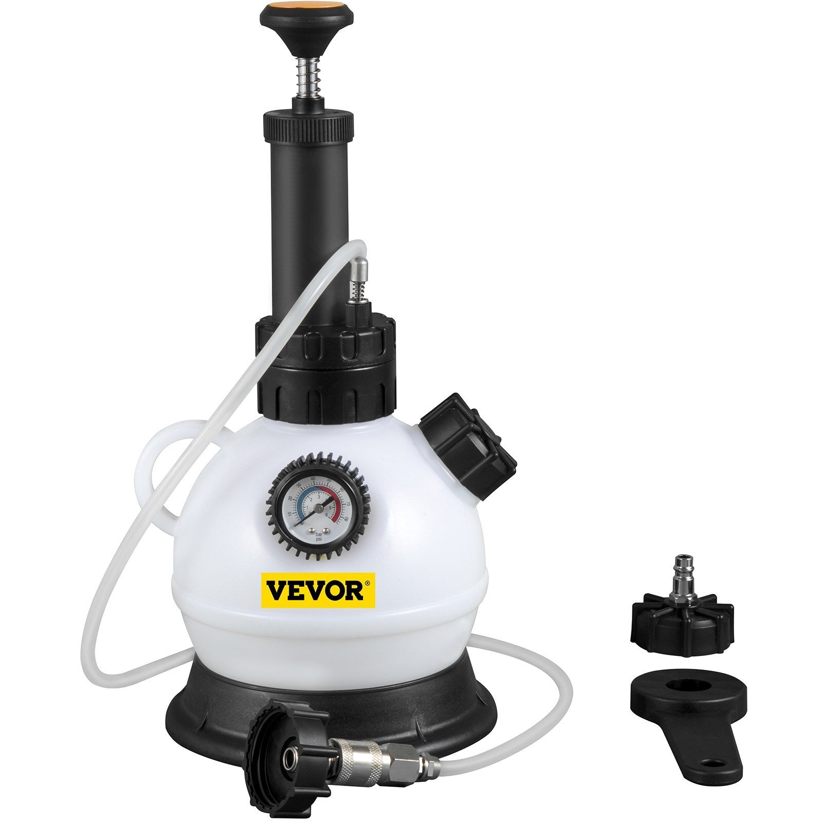 VEVOR 2L Brake Fluid Pressure Bleeder, Brake Fluid Replacement Tool Set, Corrosion-resistant Brake Oil Replacement Kit with Pressure Gauge and Relief Valve - Premium Fluid Evacuator from VEVOR - Just $71.99! Shop now at Rapidvehicles