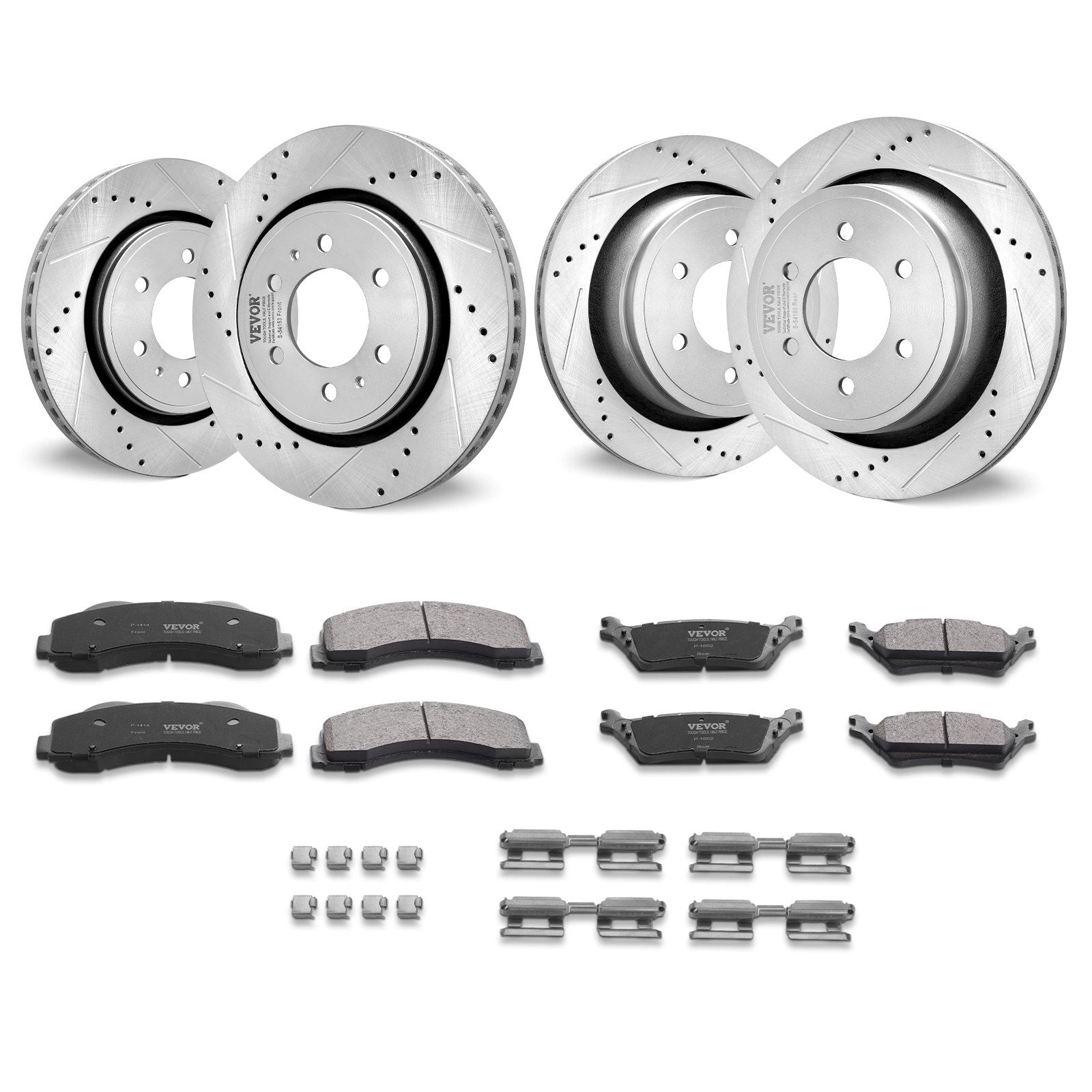 VEVOR Drilled Slotted Front&Rear Brake Rotors Pads Kit for 2012-2020 Ford F-150 - Premium brake rotor kit from VEVOR - Just $376.99! Shop now at Rapidvehicles