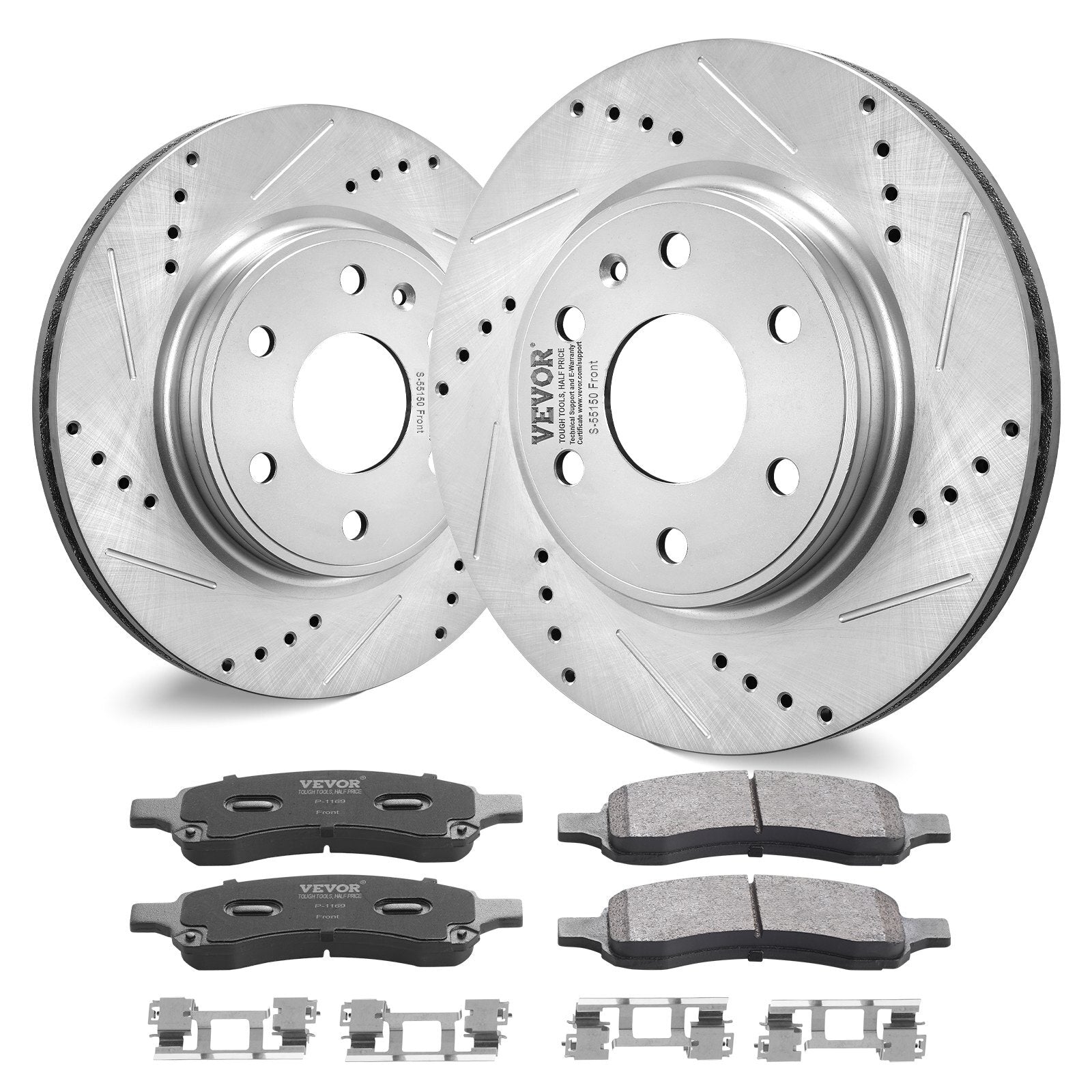 VEVOR Drilled Slotted Front Brake Rotors Pads Kit for Chevy Traverse GMC Acadia - Premium brake rotor kit from VEVOR - Just $142.99! Shop now at Rapidvehicles