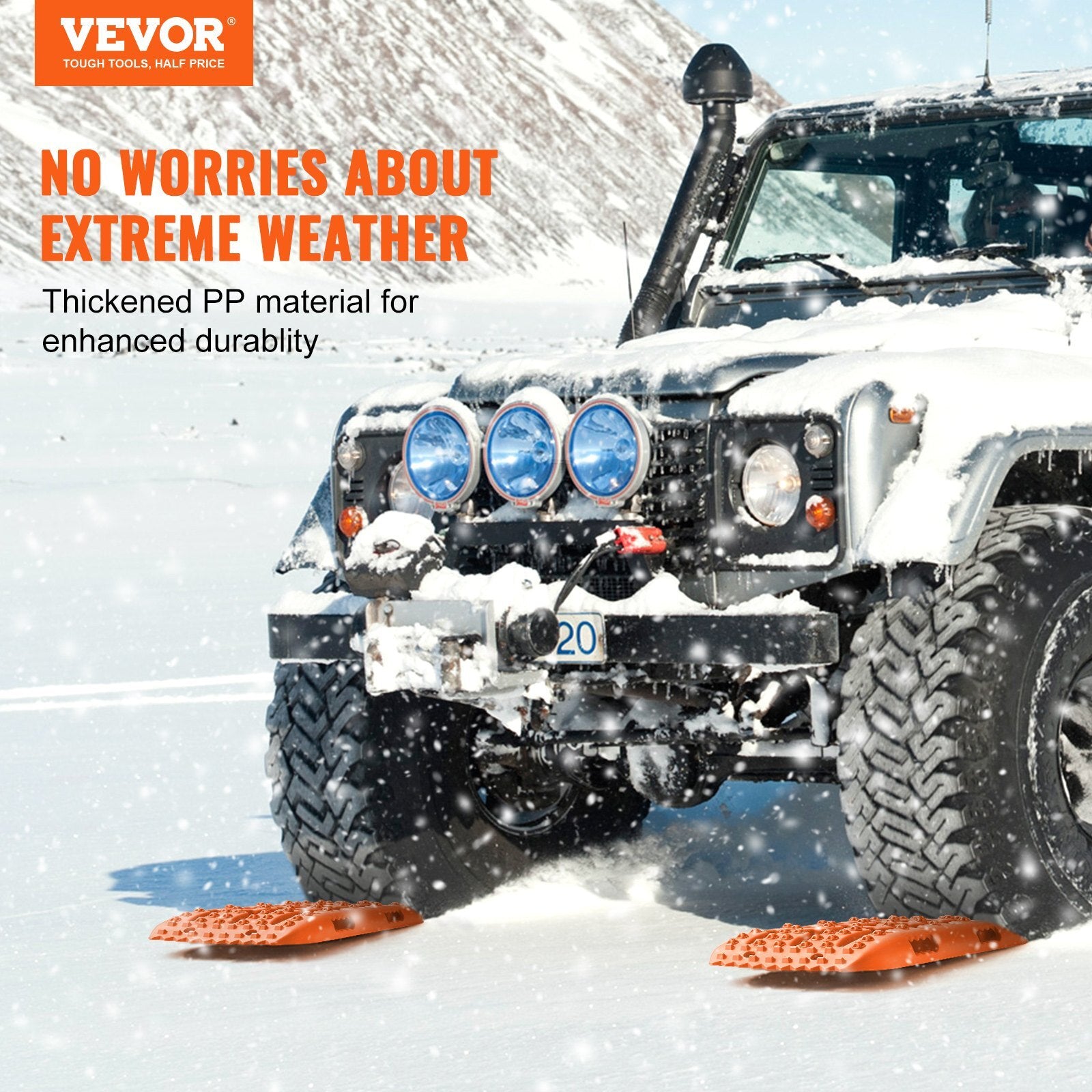 VEVOR 2PCS Traction Boards with PP for Mud Snow Sand Storage Bag Short Orange - Premium Traction Boards from VEVOR - Just $64.39! Shop now at Rapidvehicles