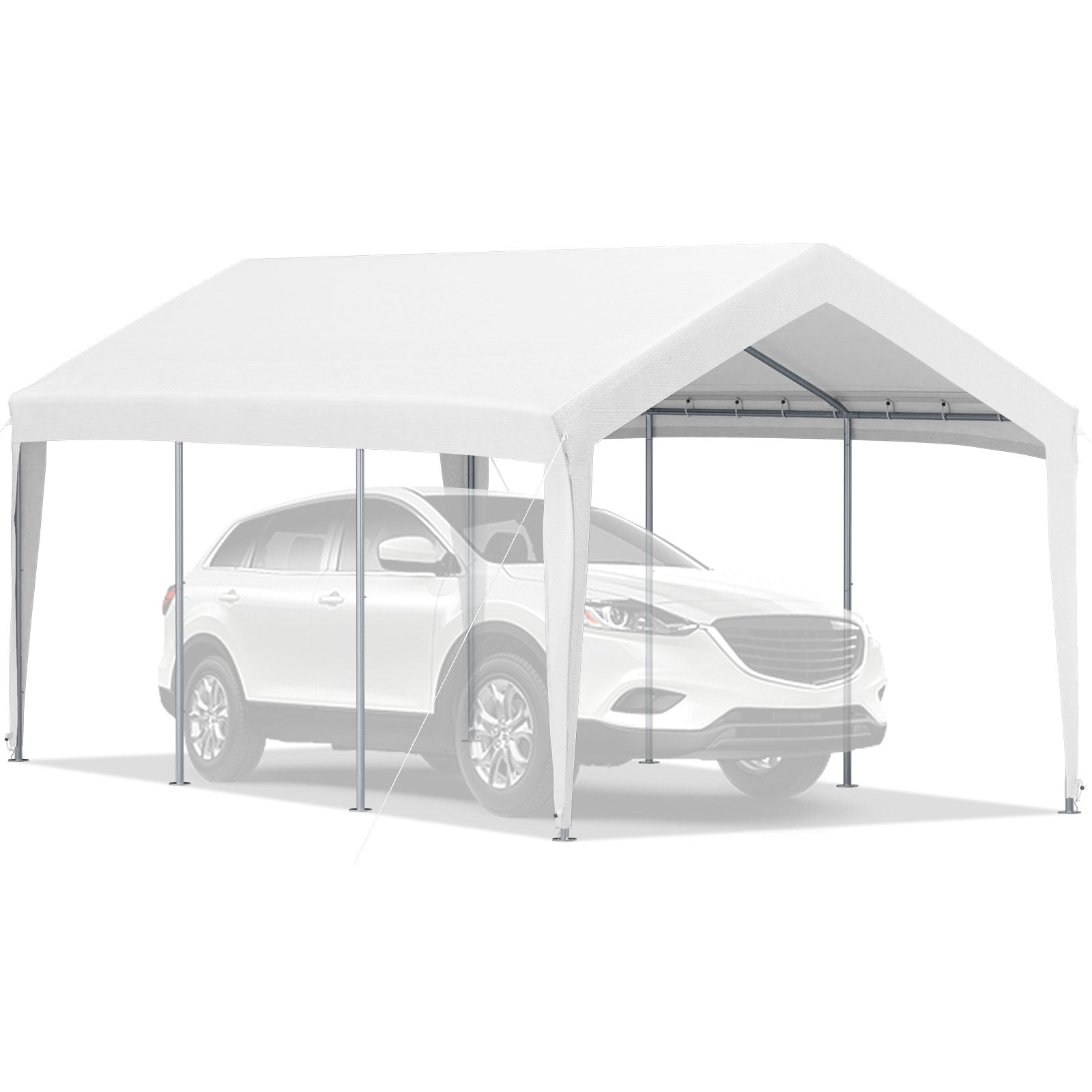 VEVOR Carport Canopy Car Shelter Tent 10 x 20ft for Auto Boats with 8 Legs White - Premium Carports from VEVOR - Just $355.99! Shop now at Rapidvehicles