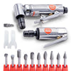 VEVOR Air Die Grinder Kit, Right Angle Grinder w/ Die Grinder Combo & 10PCS Single Cut Carbide Burr Set, Lightweight, Ball Bearing Construction for Grinding, Deburring, Cutting, Polishing - Premium Air Sanders from VEVOR - Just $102.99! Shop now at Rapidvehicles