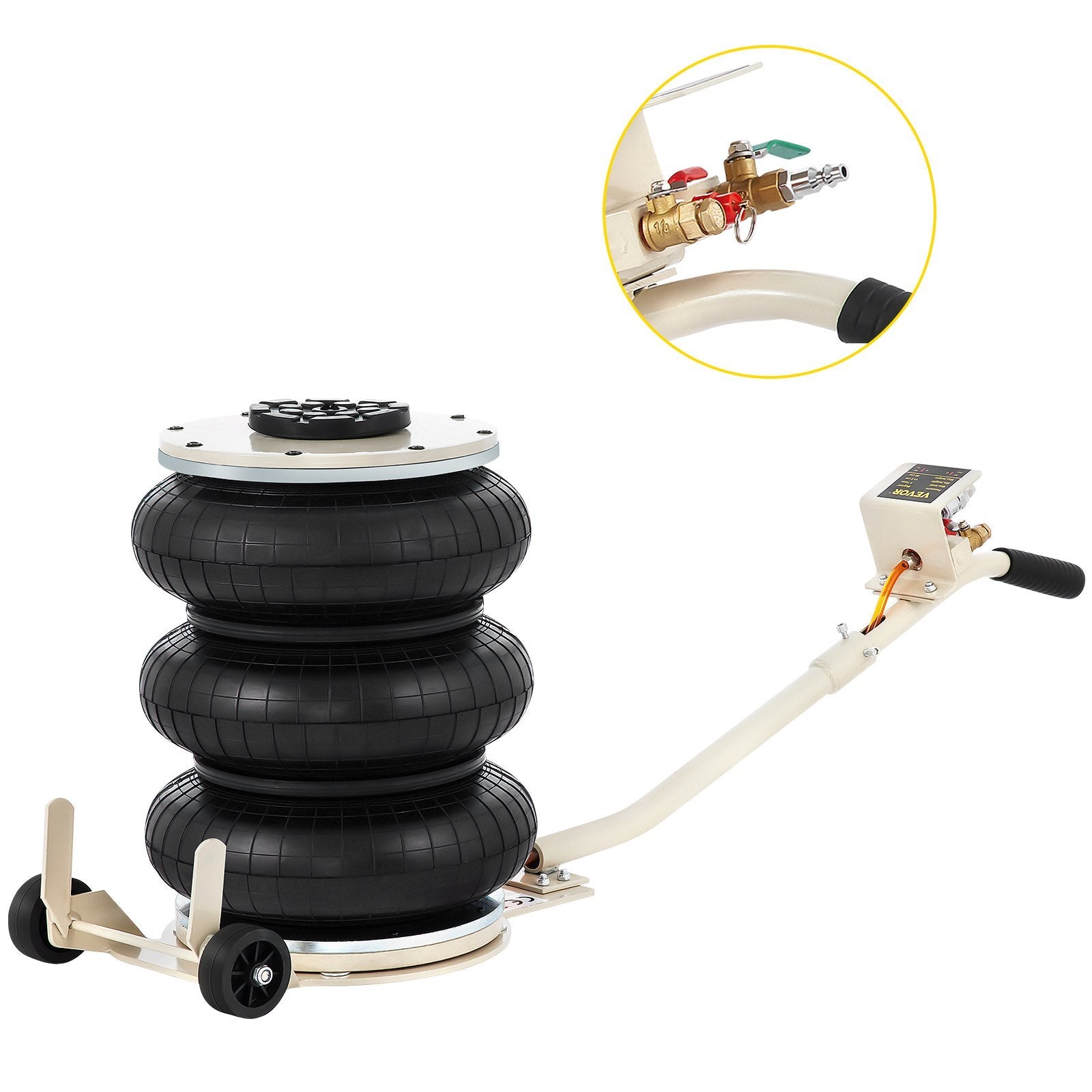 VEVOR Pneumatic Jack, 5 Ton/11023 lbs Triple Bag Air Jack, Lifting Height 6.3-15.75 Inch, Inflatable Car Jack with Long Handle, Lifter Pneumatic Air Jack for Garage Car Lifting Repair - Premium Pneumatic Car Jack from VEVOR - Just $169.99! Shop now at Rapidvehicles