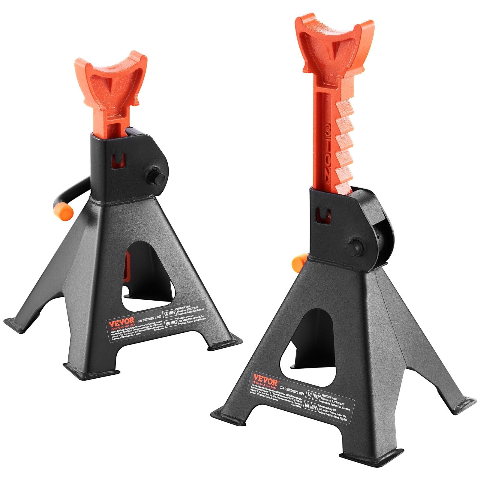 VEVOR Jack Stands, 3 Ton (6,000 lbs) Capacity Car Jack Stands, 10.8-16.3 inch Adjustable Height, for lifting SUV, Pickup Truck, Car and UTV/ATV, Red, 1 Pair - Premium Jack Stands from VEVOR - Just $55.85! Shop now at Rapidvehicles