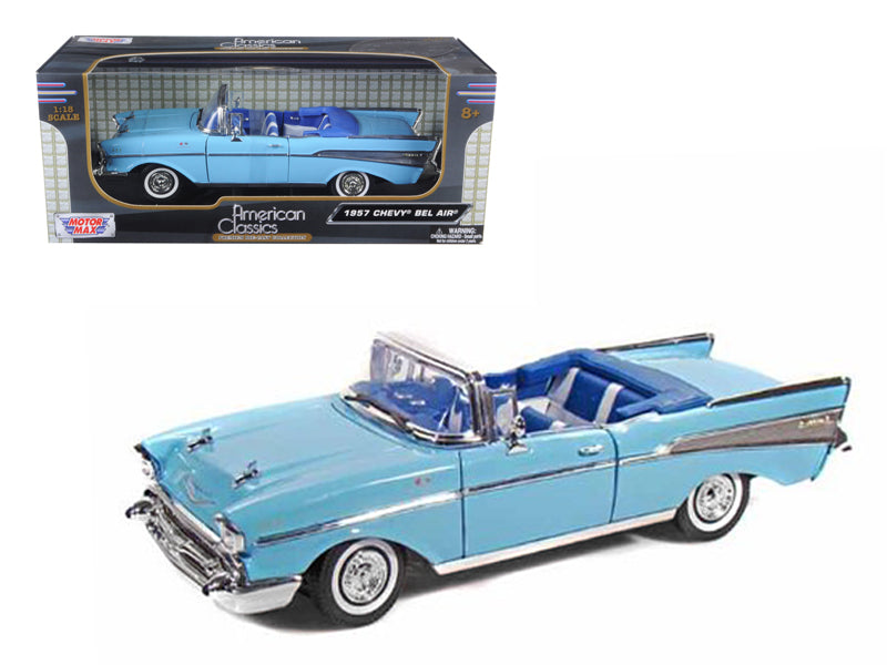 1957 Chevrolet Bel Air Convertible Light Blue with Blue Interior - Premium  from Rapidvehicles - Just $79.19! Shop now at Rapidvehicles