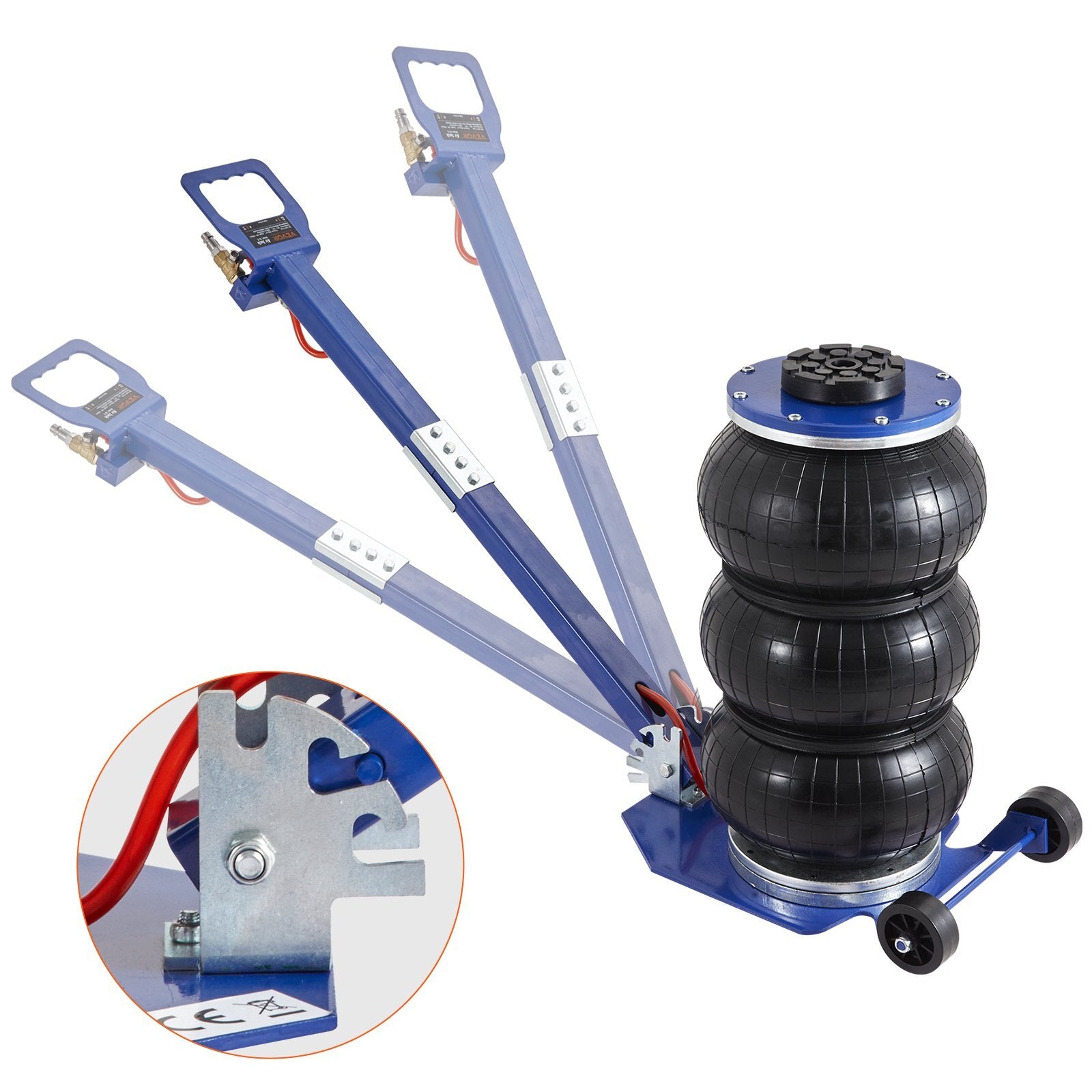 VEVOR Air Jack, 3 Ton/6600 lbs Triple Bag Air Jack, Airbag Jack with Six Steel Pipes, Lift up to 17.7", 3-5 s Fast Lifting Pneumatic Jack, with Adjustable Long Handles for Cars, Garages, Repair (Blue) - Premium Pneumatic Car Jack from VEVOR - Just $116.19! Shop now at Rapidvehicles