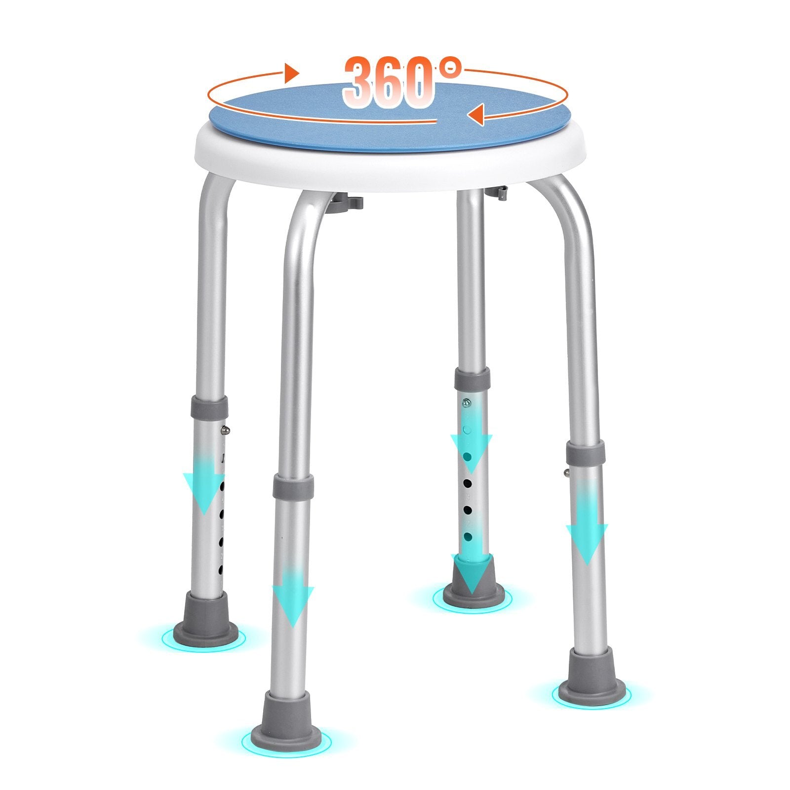 VEVOR Shower Chair for Inside Shower, 360 Degree Swivel Shower Seat, Adjustable Height Shower Stool, Non-Slip Bench Bathtub Seat Stool for Elderly Disabled Adults Handicap, 300 lbs Capacity - Premium Bath & Shower Safety Seating from VEVOR - Just $44.79! Shop now at Rapidvehicles