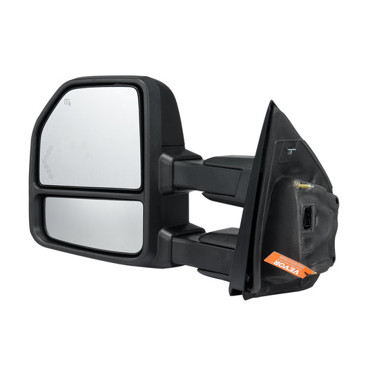 VEVOR Towing Mirrors, Left & Right Pair Set for 2015-2018 Ford F150, Power Heated with Signal Light & Puddle Light, Plane & Convex Glass, Manual Controlling Telescoping Folding, Heating Defrost, Black - Premium Towing Mirrors from VEVOR - Just $406.99! Shop now at Rapidvehicles