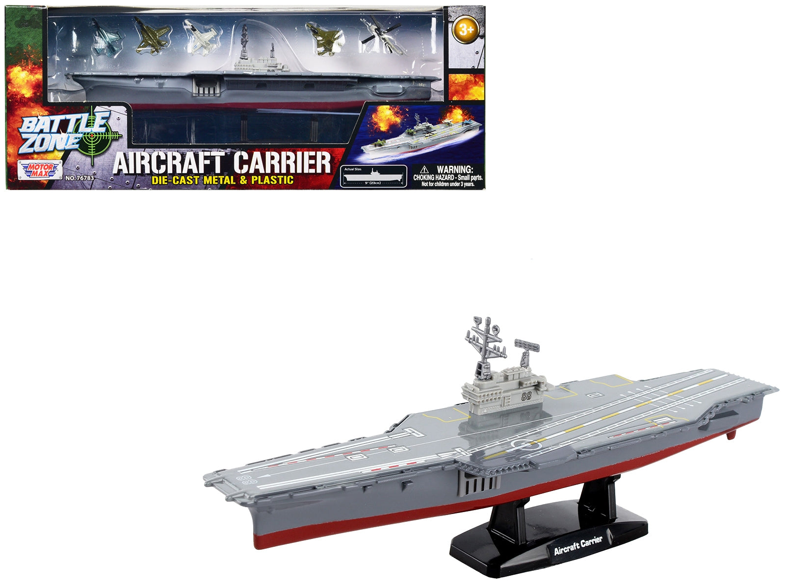 Aircraft Carrier with 5 piece Aircraft Set "Battle Zone" Series Diecast Model by Motormax - Premium Vessels and Battle Ships from Motormax - Just $41.99! Shop now at Rapidvehicles