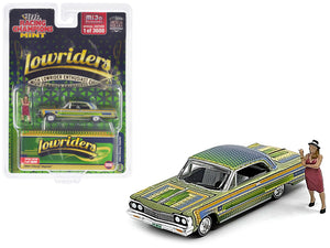 1964 Chevrolet Impala Lowrider Green Metallic with Graphics and Diecast Figure Limited Edition to 3600 pieces Worldwide 1/64 Diecast Model Car by Racing Champions - Premium 1/64 Scale Sets from Racing Champions - Just $39.60! Shop now at Rapidvehicles