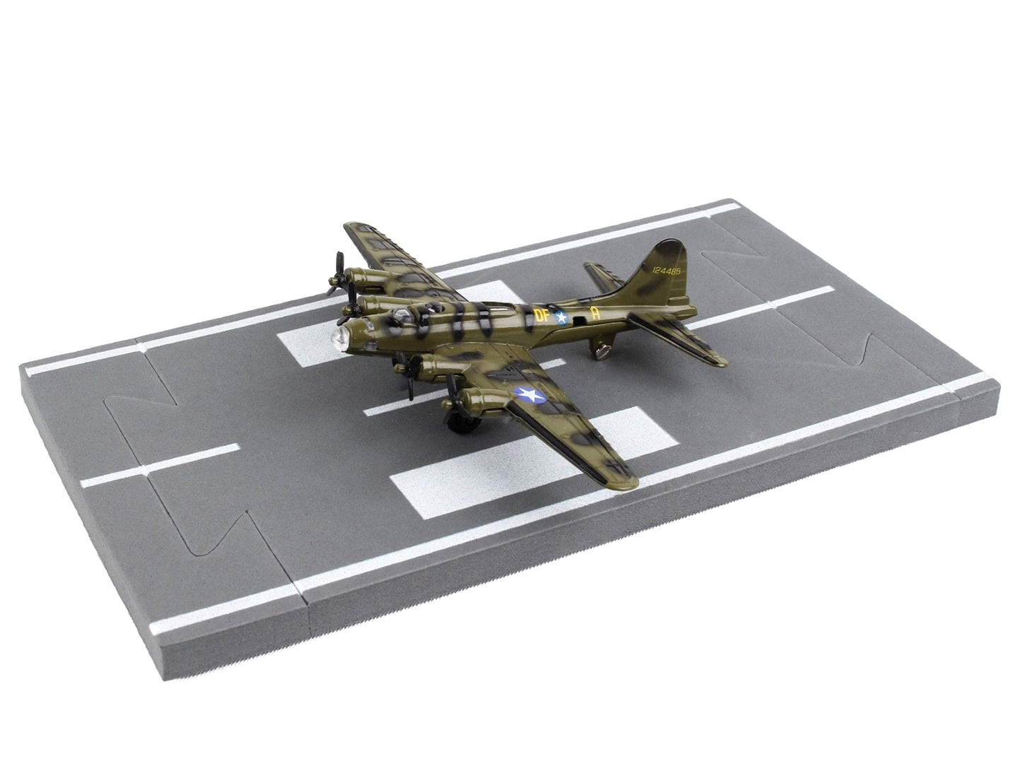 Boeing B-17 Flying Fortress Bomber Aircraft Olive Green Camouflage "United States Army Air Force" with Runway Section Diecast Model Airplane by Runway24 - Premium Boeing from Runway24 - Just $24.25! Shop now at Rapidvehicles