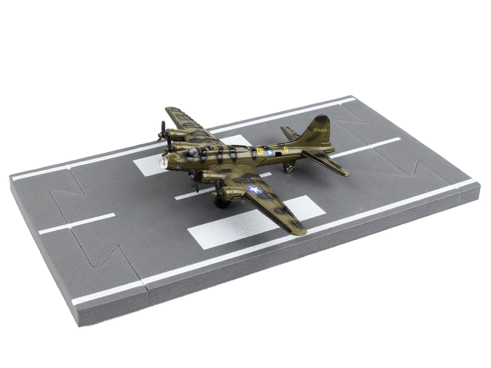 Boeing B-17 Flying Fortress Bomber Aircraft Olive Green Camouflage "United States Army Air Force" with Runway Section Diecast Model Airplane by Runway24 - Premium Boeing from Runway24 - Just $22.99! Shop now at Rapidvehicles