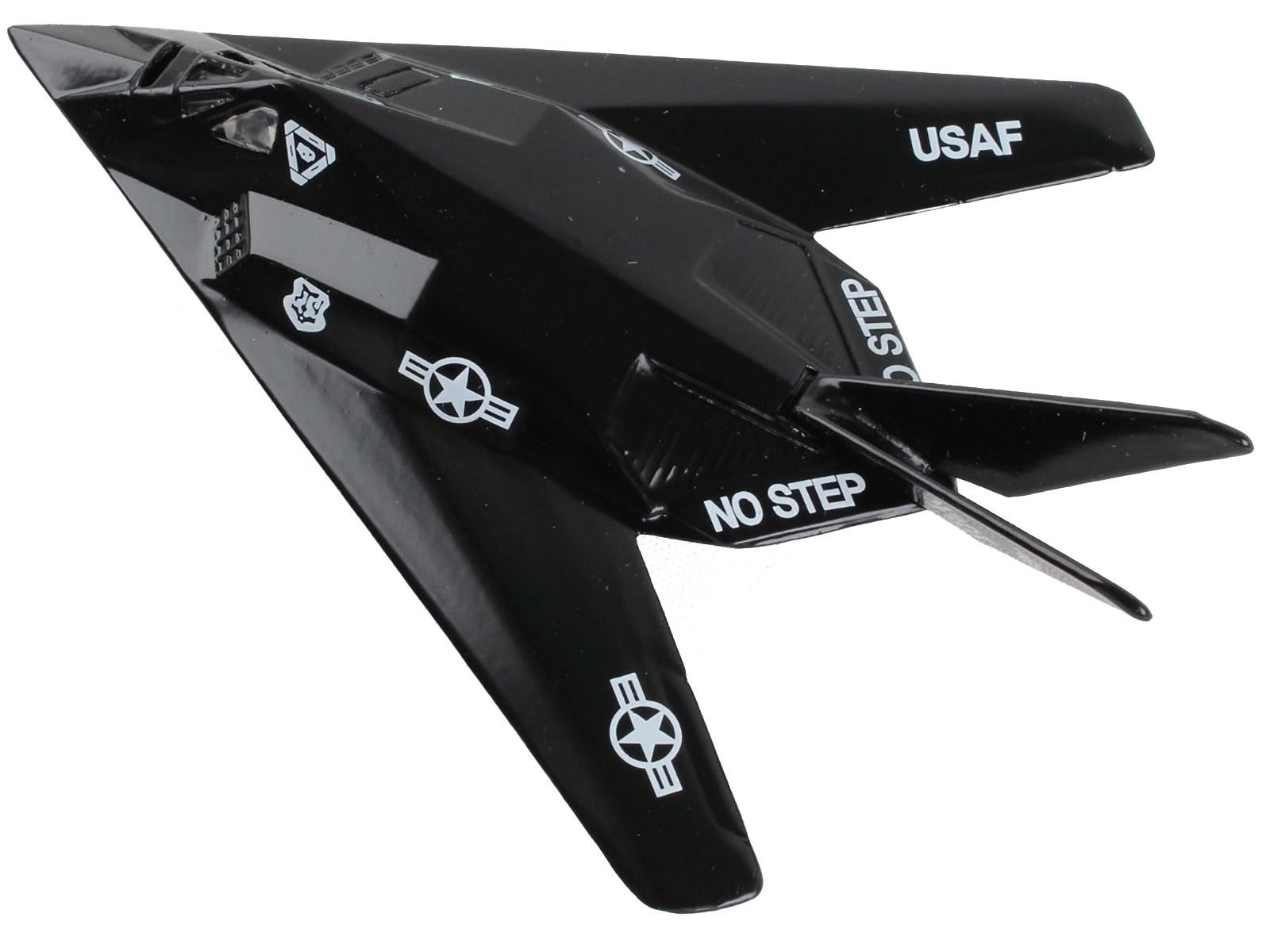 Lockheed F-117 Nighthawk Stealth Aircraft Black "United States Air Force" with Runway Section Diecast Model Airplane by Runway24 - Premium Lockheed from Runway24 - Just $22.99! Shop now at Rapidvehicles