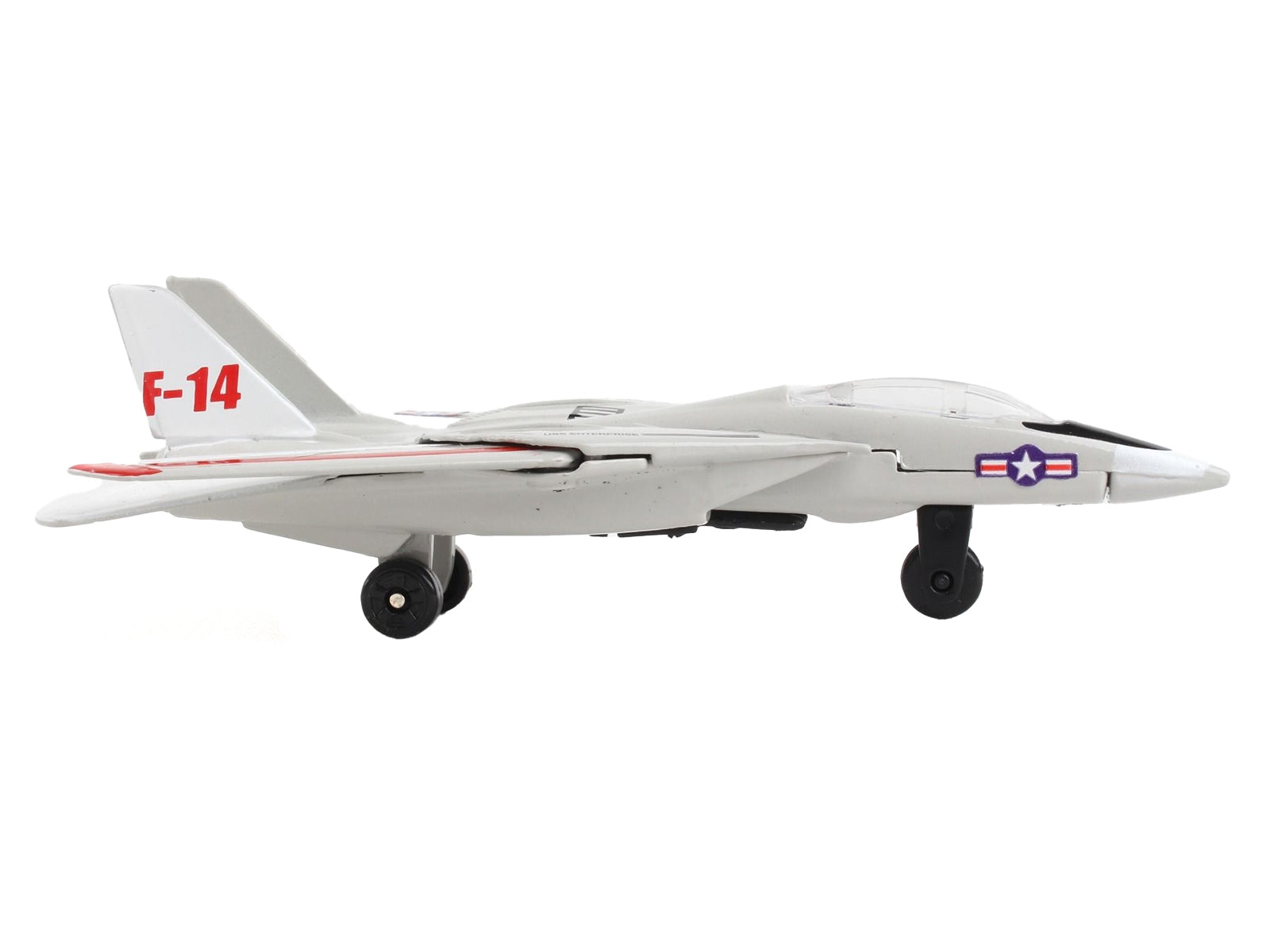 Grumman F-14 Tomcat Fighter Aircraft Gray with Red Stripes "United States Navy Test Aircraft" with Runway Section Diecast Model Airplane by Runway24 - Premium Grumman from Runway24 - Just $22.99! Shop now at Rapidvehicles