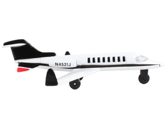 Private Jet Commercial Aircraft White with Black Tail "N452IJ" with Runway Section Diecast Model Airplane by Runway24 - Premium Aircrafts and War Planes from Runway24 - Just $21.83! Shop now at Rapidvehicles