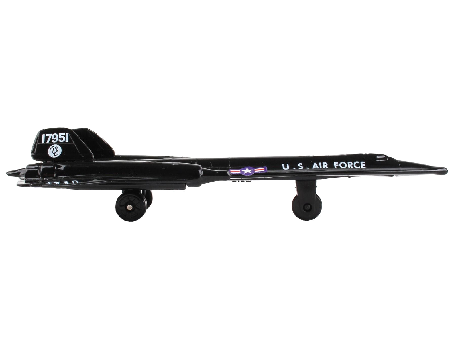 Lockheed SR-71 Blackbird Aircraft Black "United States Air Force" with Runway Section Diecast Model Airplane by Runway24 - Premium Lockheed from Runway24 - Just $22.99! Shop now at Rapidvehicles