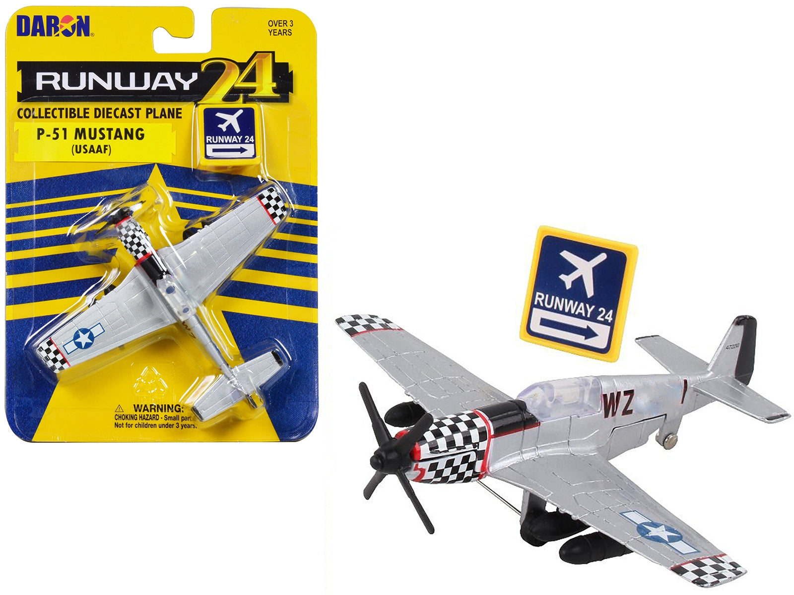 North American P-51 Mustang Fighter Aircraft Silver Metallic - Premium Military Models from Runway24 - Just $25.19! Shop now at Rapidvehicles