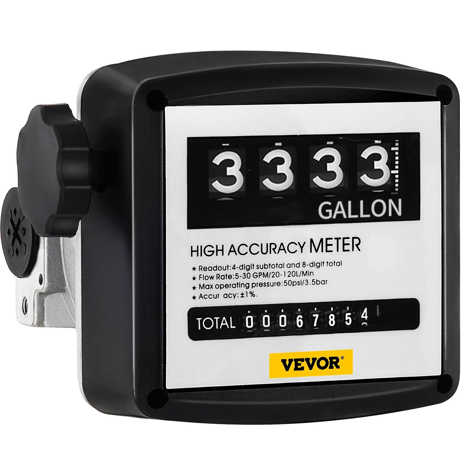 VEVOR Mechanical Fuel Meter 5 to 30 GPM Digital Diesel Fuel Flow Meter Black Fuel Meter Diesel for All Fuel Transfer Pumps 10Bar - Premium Fuel Meter from VEVOR - Just $56.98! Shop now at Rapidvehicles