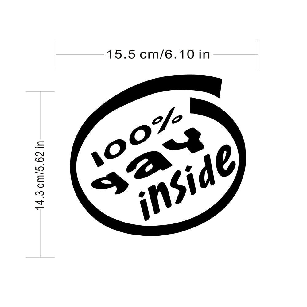 Rylybons Car Sticker 100% GAY INSIDE Funny Car - Premium Automotive from Magenta Aether - Just $5.99! Shop now at Rapidvehicles