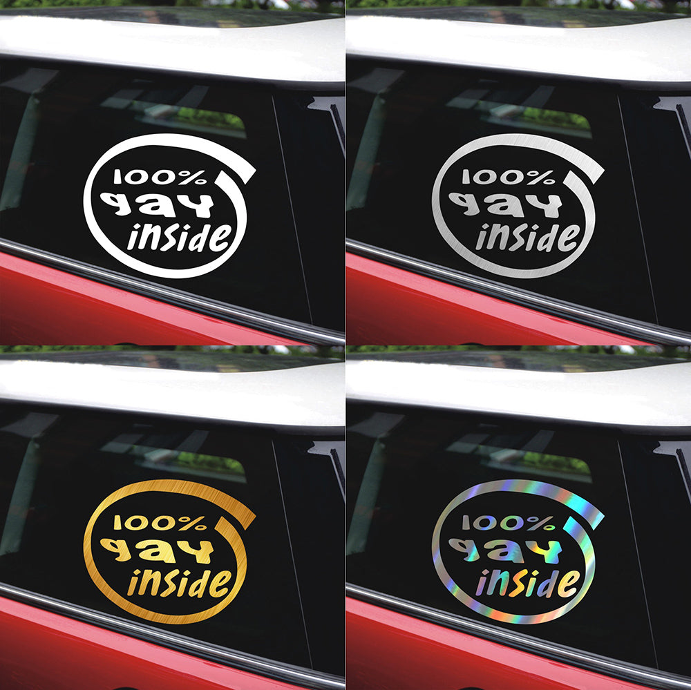 Rylybons Car Sticker 100% GAY INSIDE Funny Car - Premium Automotive from Magenta Aether - Just $5.99! Shop now at Rapidvehicles