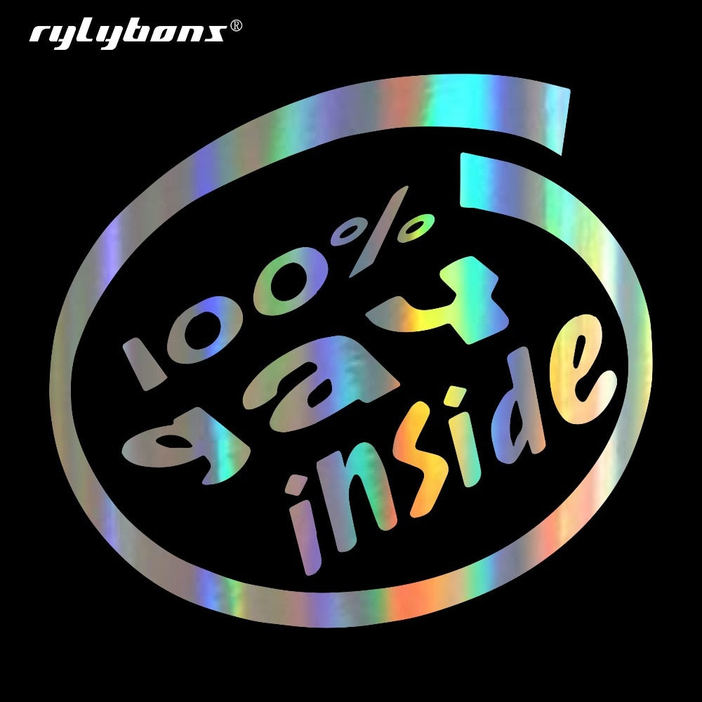 Rylybons Car Sticker 100% GAY INSIDE Funny Car - Premium Automotive from Magenta Aether - Just $10.99! Shop now at Rapidvehicles