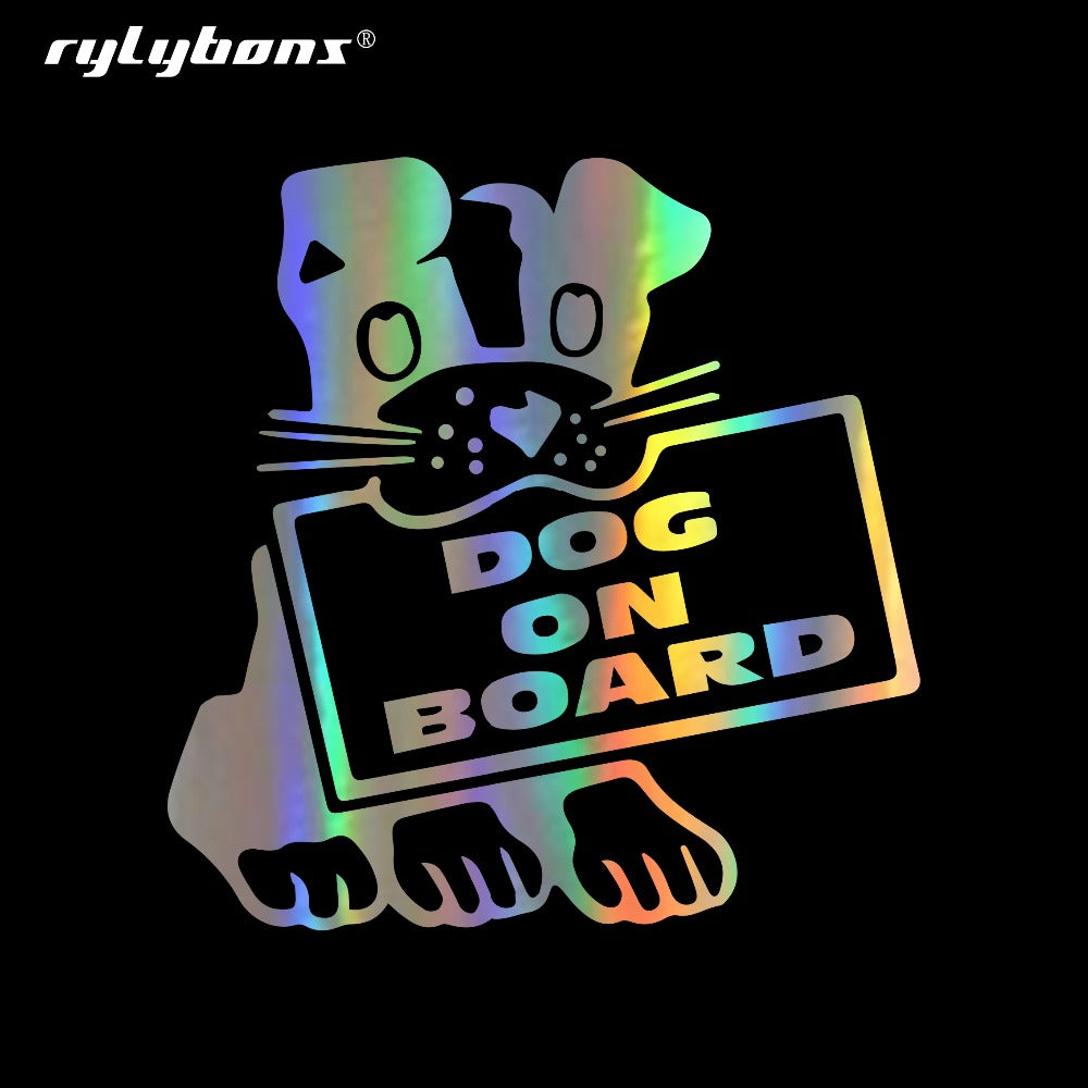 Rylybons 16CM*16.4CM Car Stickers DOG ON BOARD - Premium Automotive from Magenta Aether - Just $12.59! Shop now at Rapidvehicles