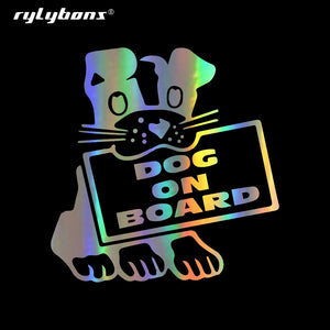 Rylybons 16CM*16.4CM Car Stickers DOG ON BOARD - Premium Automotive from Magenta Aether - Just $5.99! Shop now at Rapidvehicles