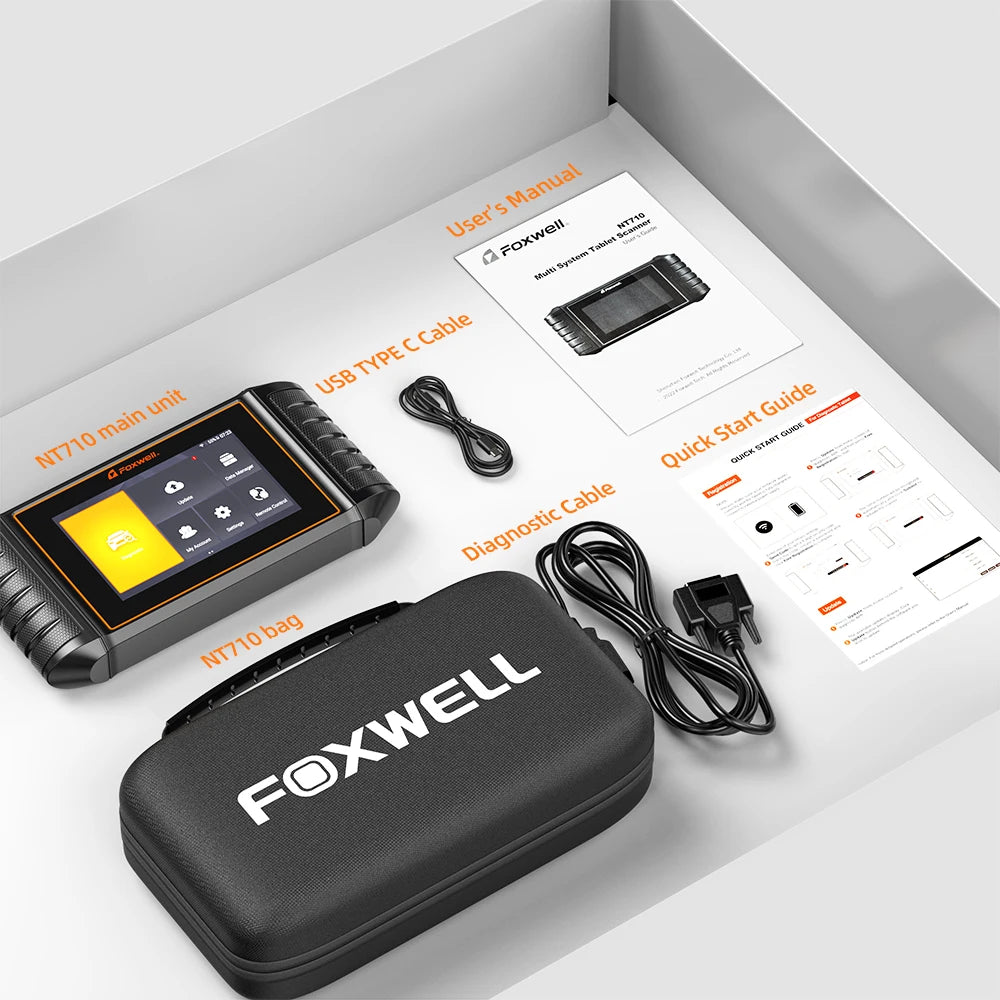 FOXWELL NT710 For VAG VW Audi Seat Bidirectional Car OBD2 Scanner Car Diagnostic ECU Coding All System A/F Adjust IMMO 30+ Reset