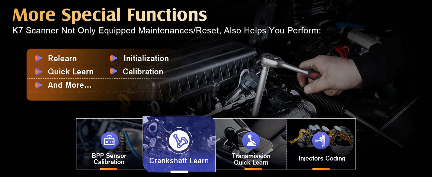 KINGBOLEN K7 Car Diagnostic Tools All System ECU Coding Bidirectionnal 28 Service FCA OBD2 Scanner Lifetime Free Update PK MAX 2