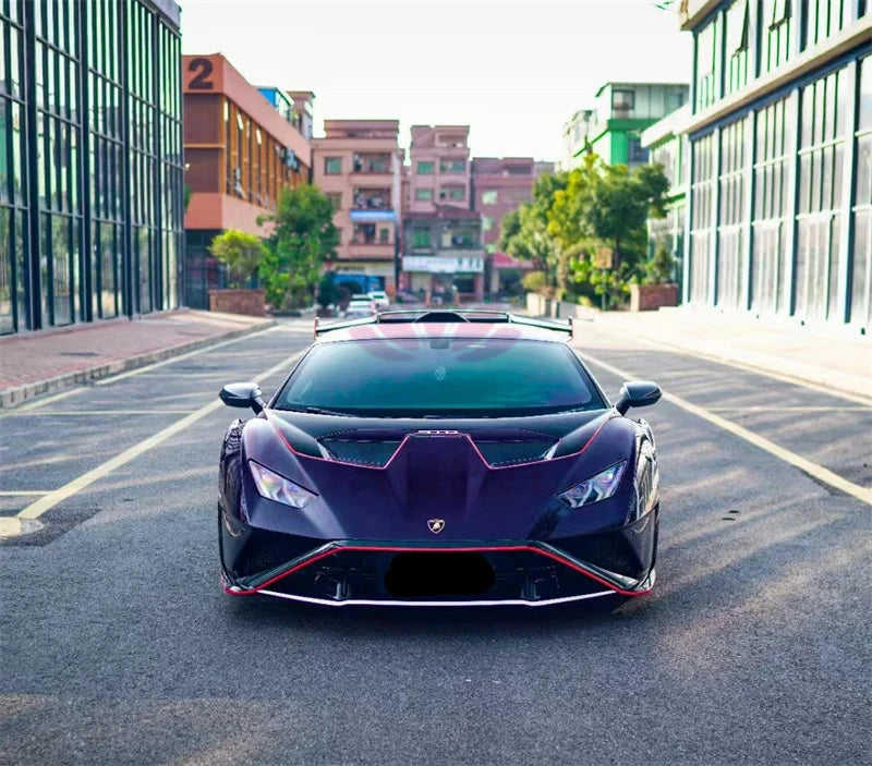 Used for Lamborghini Huracan LP610 LP580 EVO STO Style Dry Carbon Fiber Front and Rear Bumper Side Skirts Hood and Body Kit