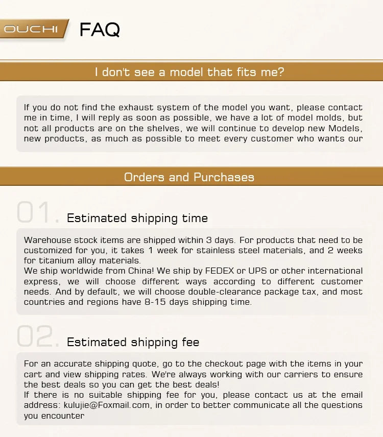 OUCHI Stainless Steel Catback Exhaust System for Chevrolet Corvette C7 Coupe Performance Dual Rear Exit Muffler