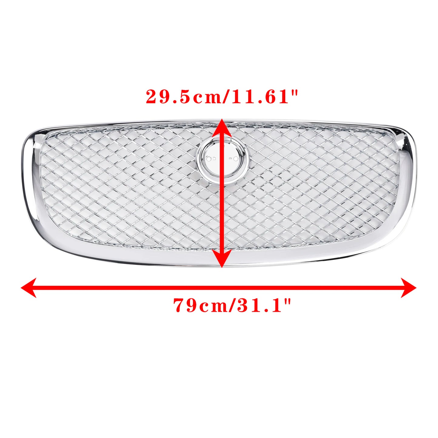 Chrome Front Bumper Grill Grille Fit for Jaguar XJ 2010 2011 2012 2013 2014 2015