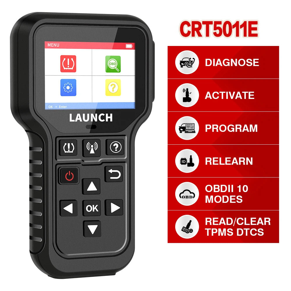 LAUNCH X431 Tire Pressure Sensor Program Relearn Activation CRT5011E TPMS Diagnostic Tools and 315MHz/433MHz RF-Sensor Optional