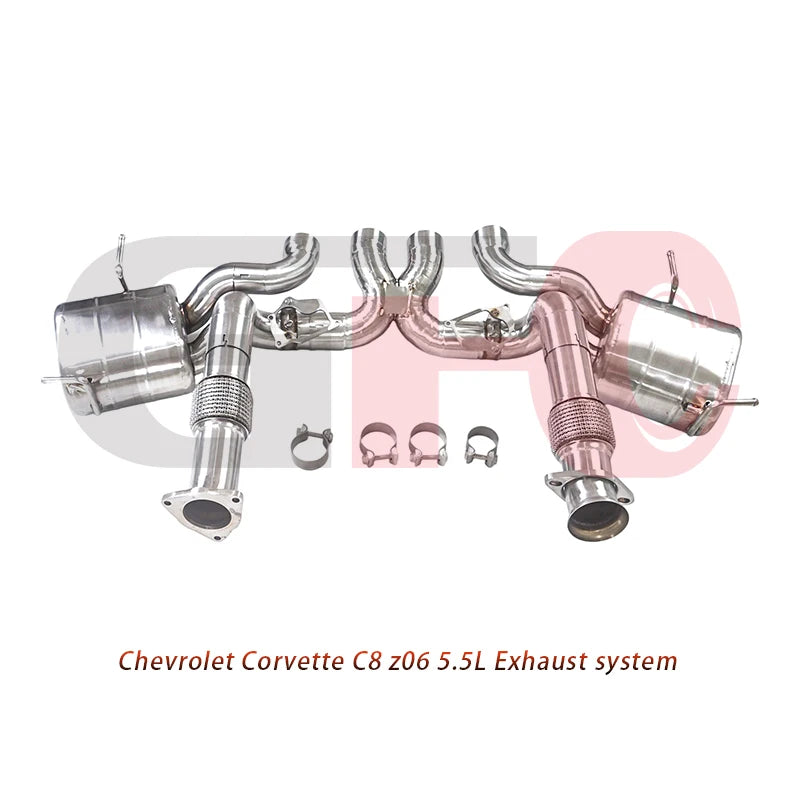 GFC catback exhaust muffler for Chevrolet Corvette C8 Z06 5.5L, Car electric valve exhaust system made of 304 stainless steel