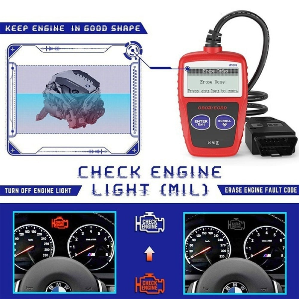 MS309 OBDII Automobile Fault Detector Automotive Diagnostic Tools Reading Card Car Repairing Auto Diagnostic Tool - Premium Automotive from Rapidvehicles - Just $36.99! Shop now at Rapidvehicles