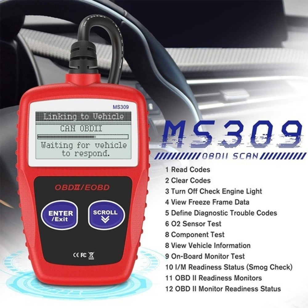 MS309 OBDII Automobile Fault Detector Automotive Diagnostic Tools Reading Card Car Repairing Auto Diagnostic Tool - Premium Automotive from Rapidvehicles - Just $36.99! Shop now at Rapidvehicles