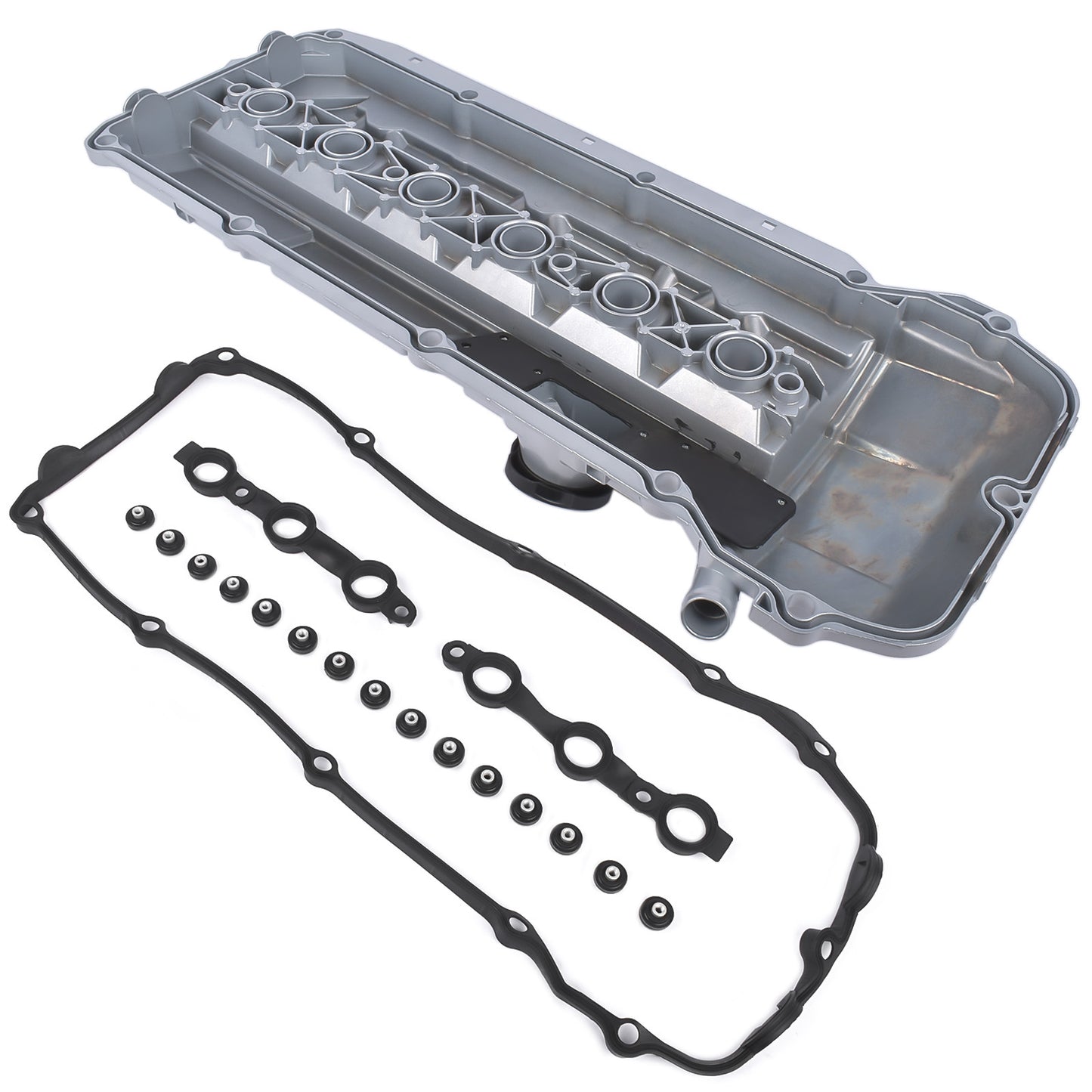 Aluminum Engine Valve Cover Kit 11127512839 for 2003-2006 BMW - Premium Automotive from Rapidvehicles - Just $169.19! Shop now at Rapidvehicles