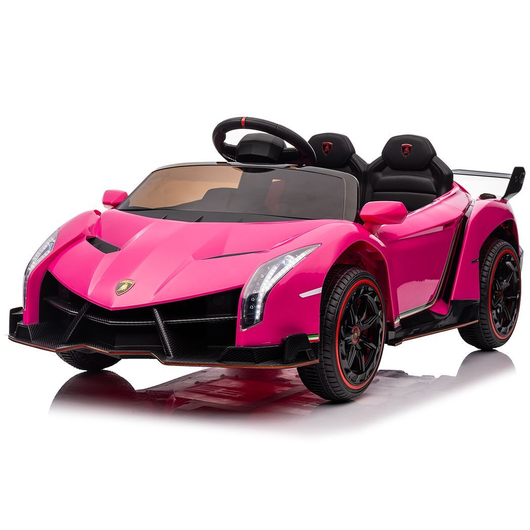 LEADZM Lamborghini Poison Small Dual Drive 12V 4.5AH with 2.4G Remote Control Sports Car Pink - Premium Baby & Children from Rapidvehicles - Just $241.99! Shop now at Rapidvehicles