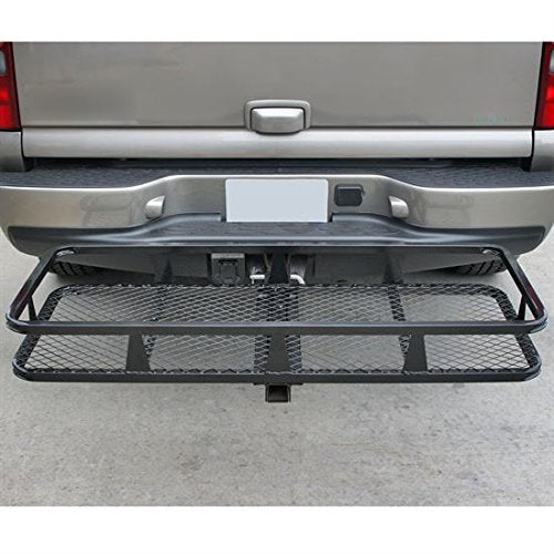 Hitch Mounted Folding Cargo Carrier Black - Premium Automotive from Rapidvehicles - Just $169.99! Shop now at Rapidvehicles