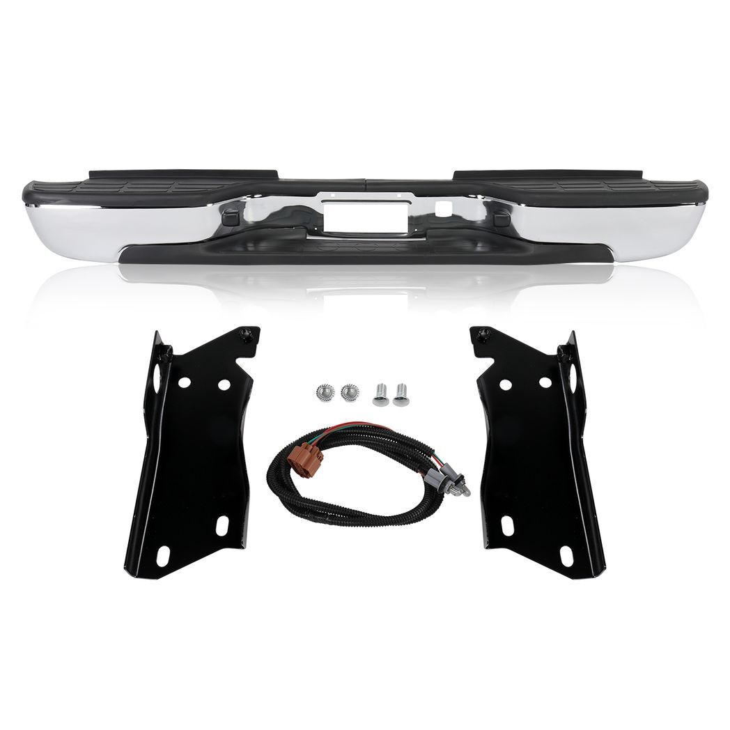 Pickup Rear Bumper Chevrolet Silverado 2500 HD 1999-2007 - Silver/Steel - Premium Automotive from Rapidvehicles - Just $232.99! Shop now at Rapidvehicles