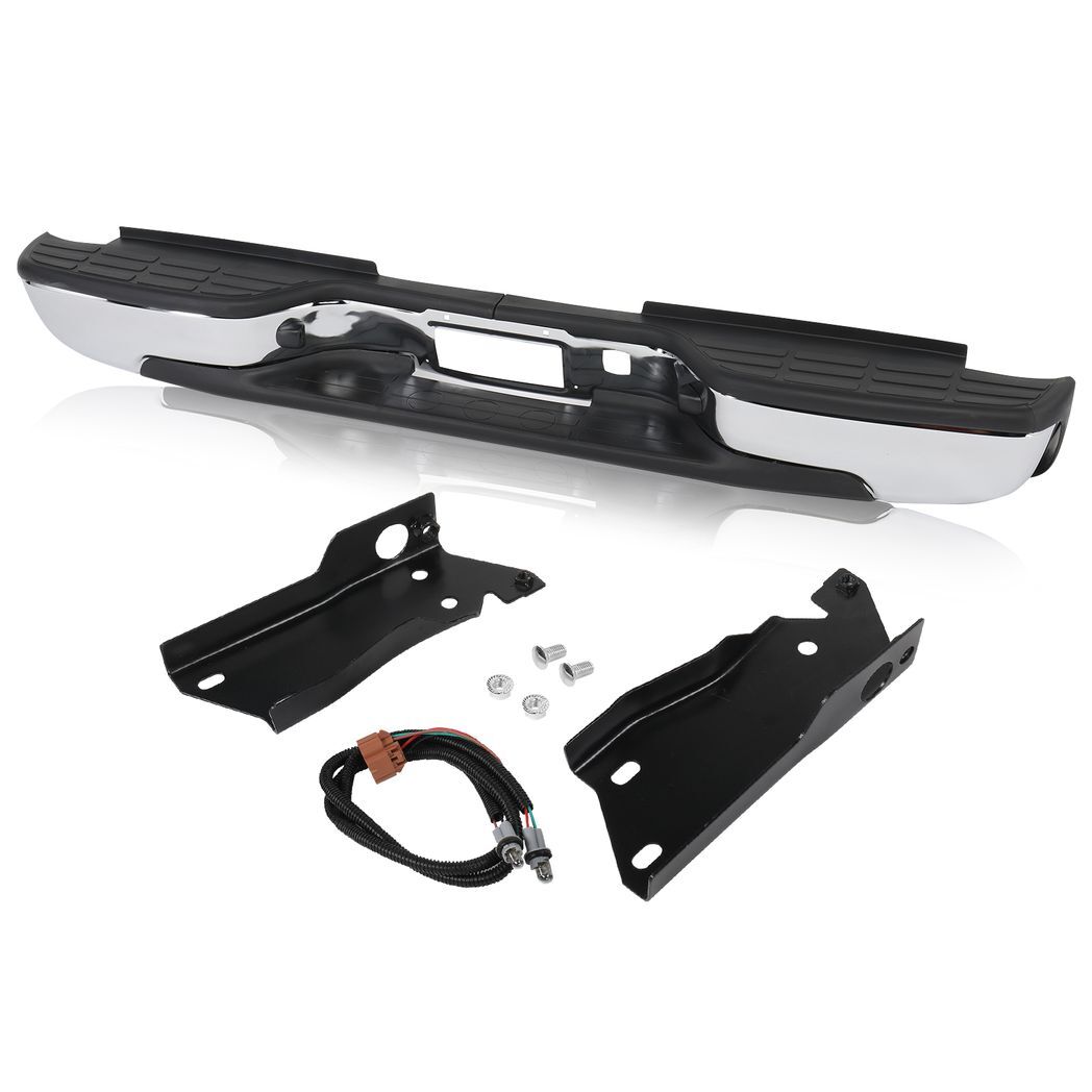 Pickup Rear Bumper Chevrolet Silverado 2500 HD 1999-2007 - Silver/Steel - Premium Automotive from Rapidvehicles - Just $232.99! Shop now at Rapidvehicles