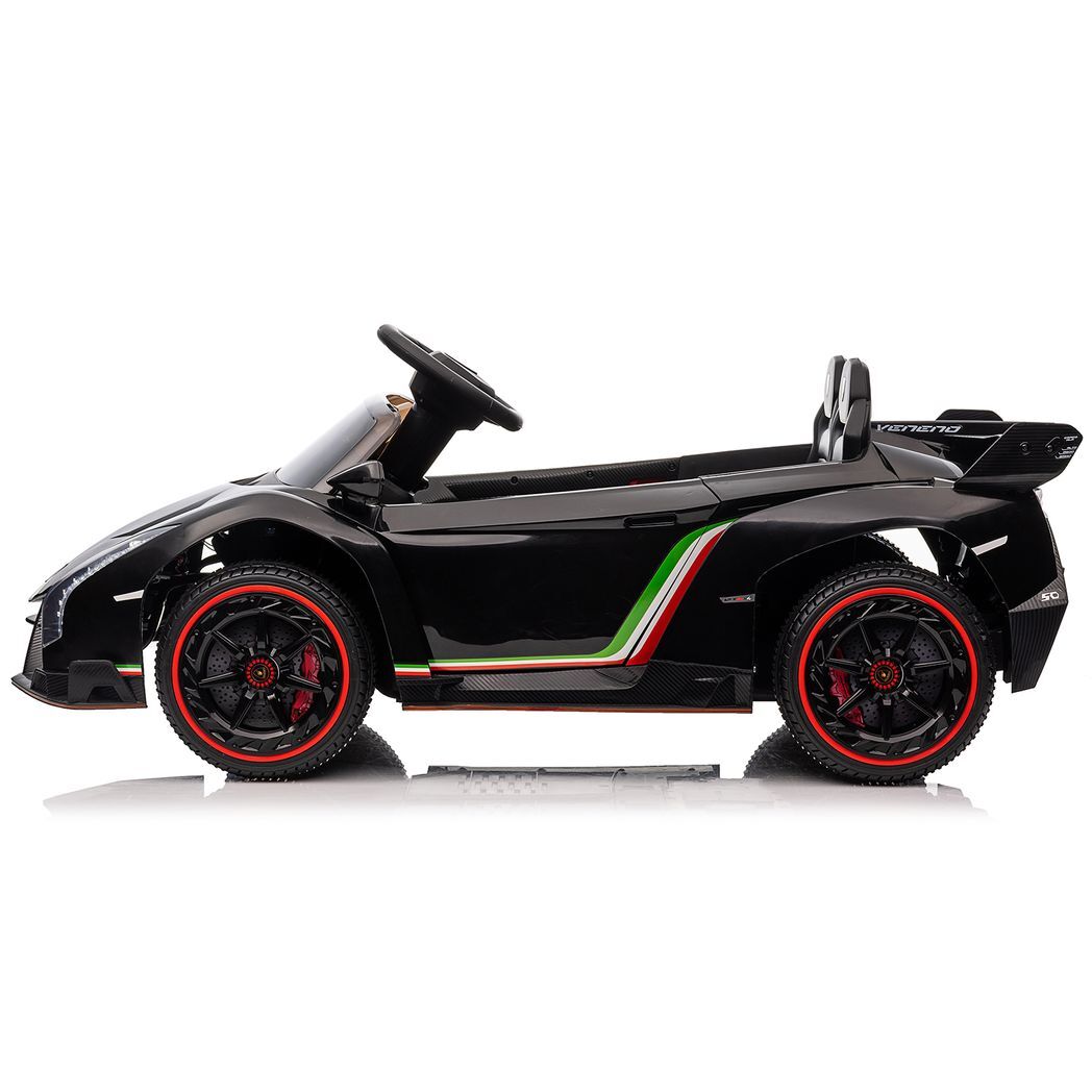 LEADZM Lamborghini Poison Small Dual Drive 12V 4.5AH with 2.4G Remote Control Sports Car Electric Car Black - Premium Baby & Children from Rapidvehicles - Just $241.99! Shop now at Rapidvehicles