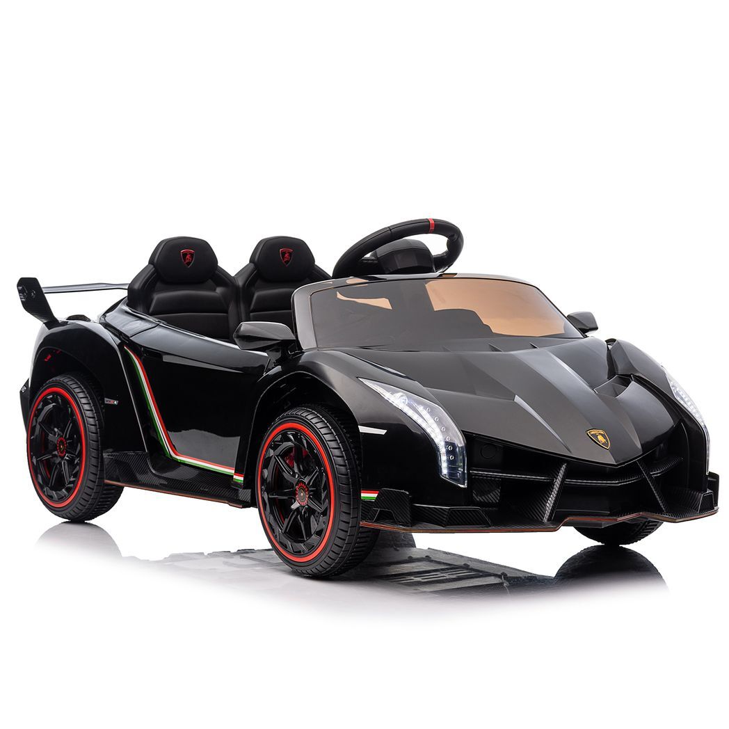 LEADZM Lamborghini Poison Small Dual Drive 12V 4.5AH with 2.4G Remote Control Sports Car Electric Car Black - Premium Baby & Children from Rapidvehicles - Just $241.99! Shop now at Rapidvehicles